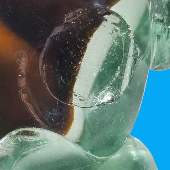 Murano Handblown Green Glass Elephant Figure W/Good Luck White Upward Tusk - Picture 12 of 16